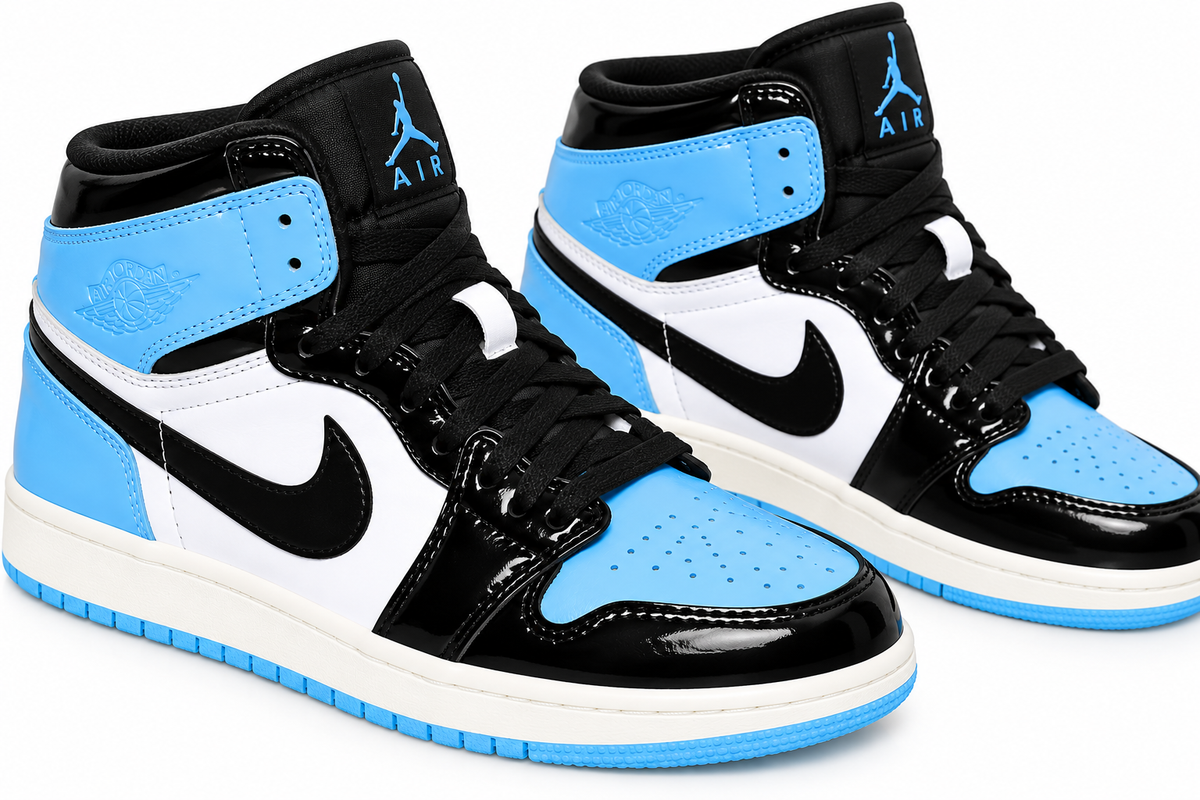 💙🖤 Air Jordan 1 Mid Carolina Blue Sneakers – Black, White & Blue 👟✨