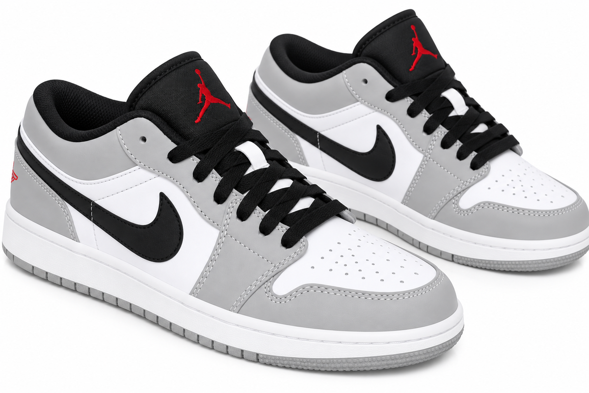 🖤🤍 Air Jordan 1 Low Grey Shadow Sneakers – Grey, White & Black 👟✨