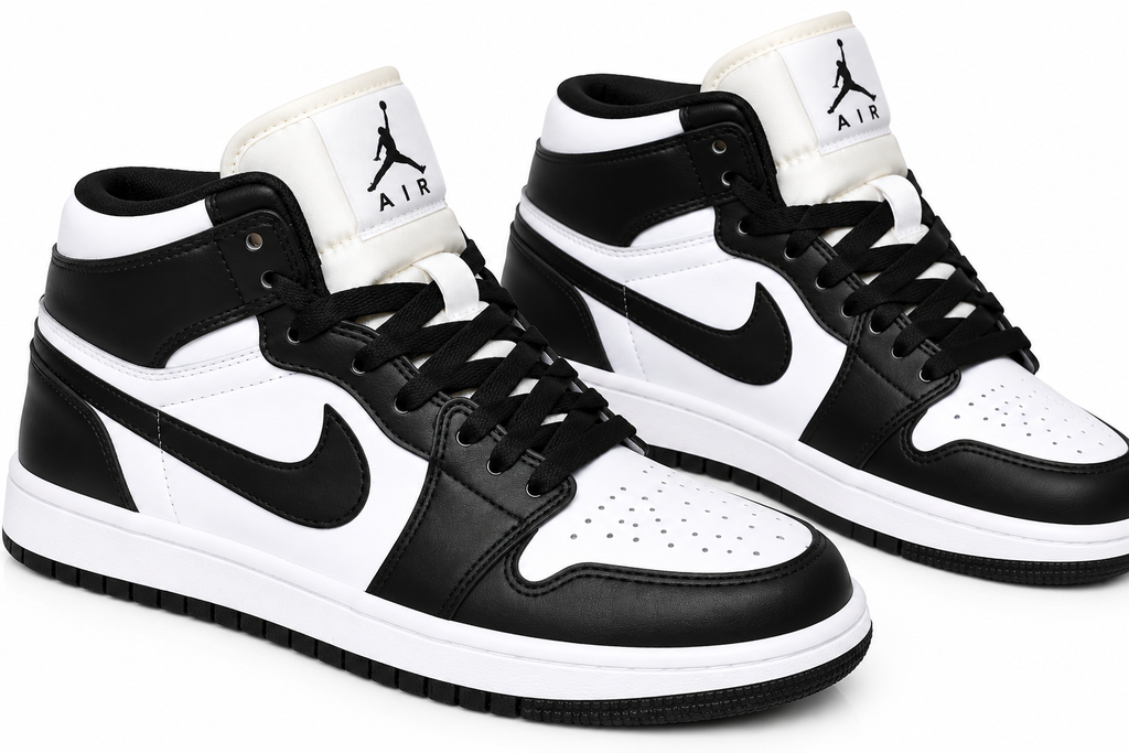 🖤🤍 Air Jordan 1 Mid Black & White Classic Sneakers 👟✨