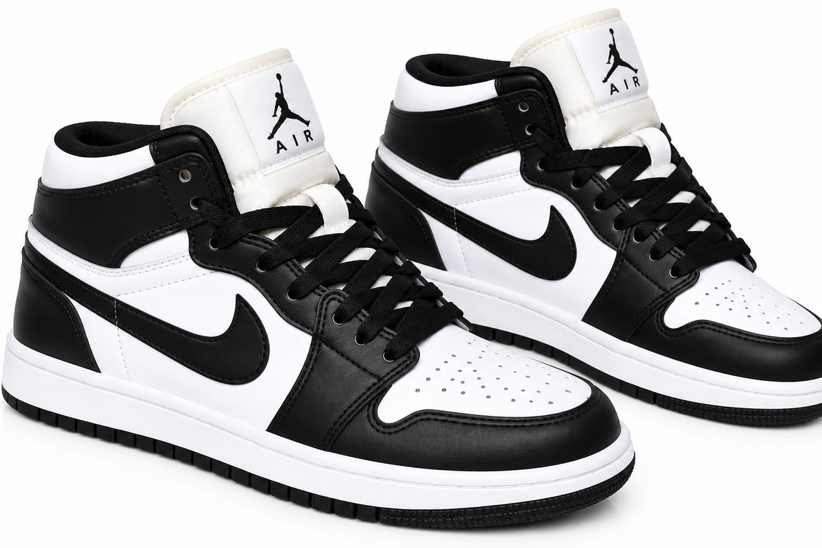 🖤🤍 Air Jordan 1 Mid Black & White Classic Sneakers 👟✨