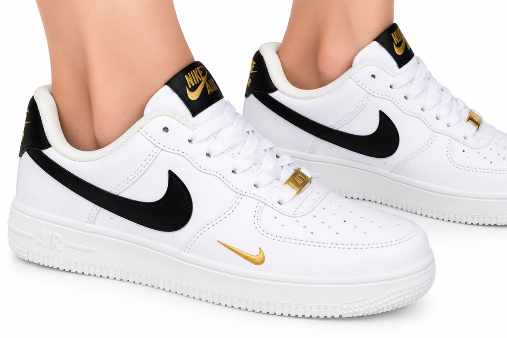 Nike Air Classic White, Black & Gold Sneakers! 🤍🖤✨
