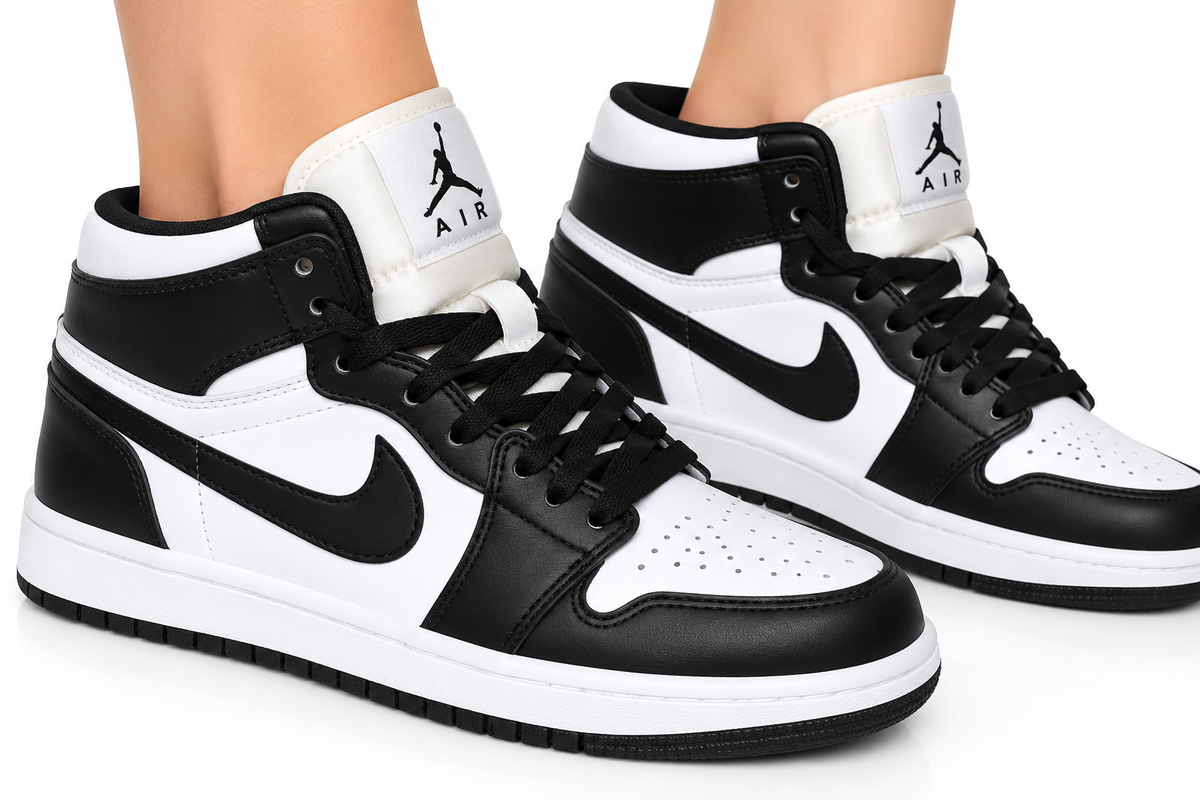 🖤🤍 Air Jordan 1 Mid Black & White Classic Sneakers 👟✨