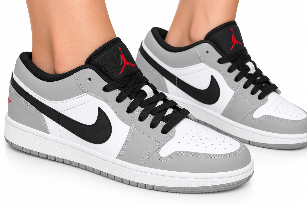 🖤🤍 Air Jordan 1 Low Grey Shadow Sneakers – Grey, White & Black 👟✨