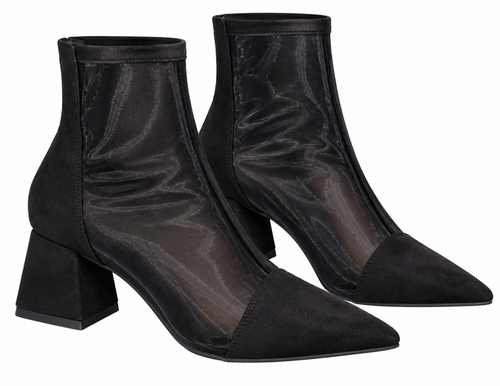 Midnight Elegance Mesh Ankle Boots 🖤