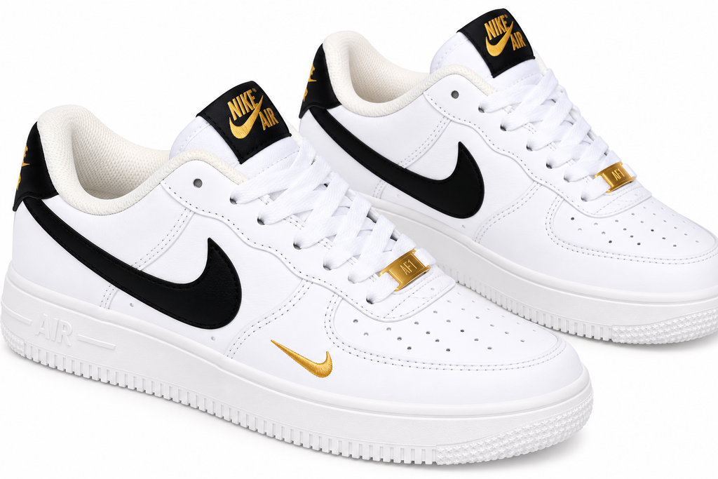 Nike Air Classic White, Black & Gold Sneakers! 🤍🖤✨
