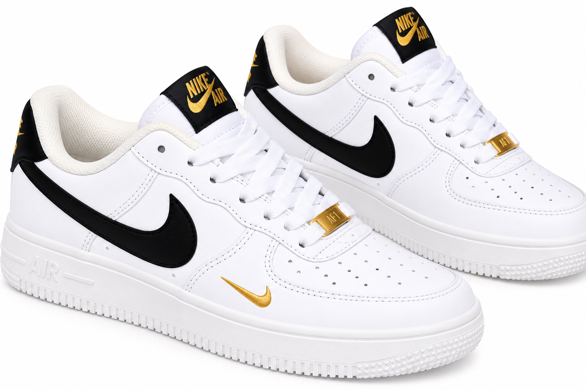 Nike Air Classic White, Black & Gold Sneakers! 🤍🖤✨
