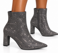 Midnight Sparkle Rhinestone Ankle Boots ✨🖤